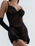 City Lights | Open back mesh dress